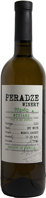 Mtsvane aged in oak barrels, Peradze Winery